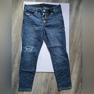 Women's Lucky Brand Jeans Size 12 / 31 A Button Fly Mid Rise Skinny Ava